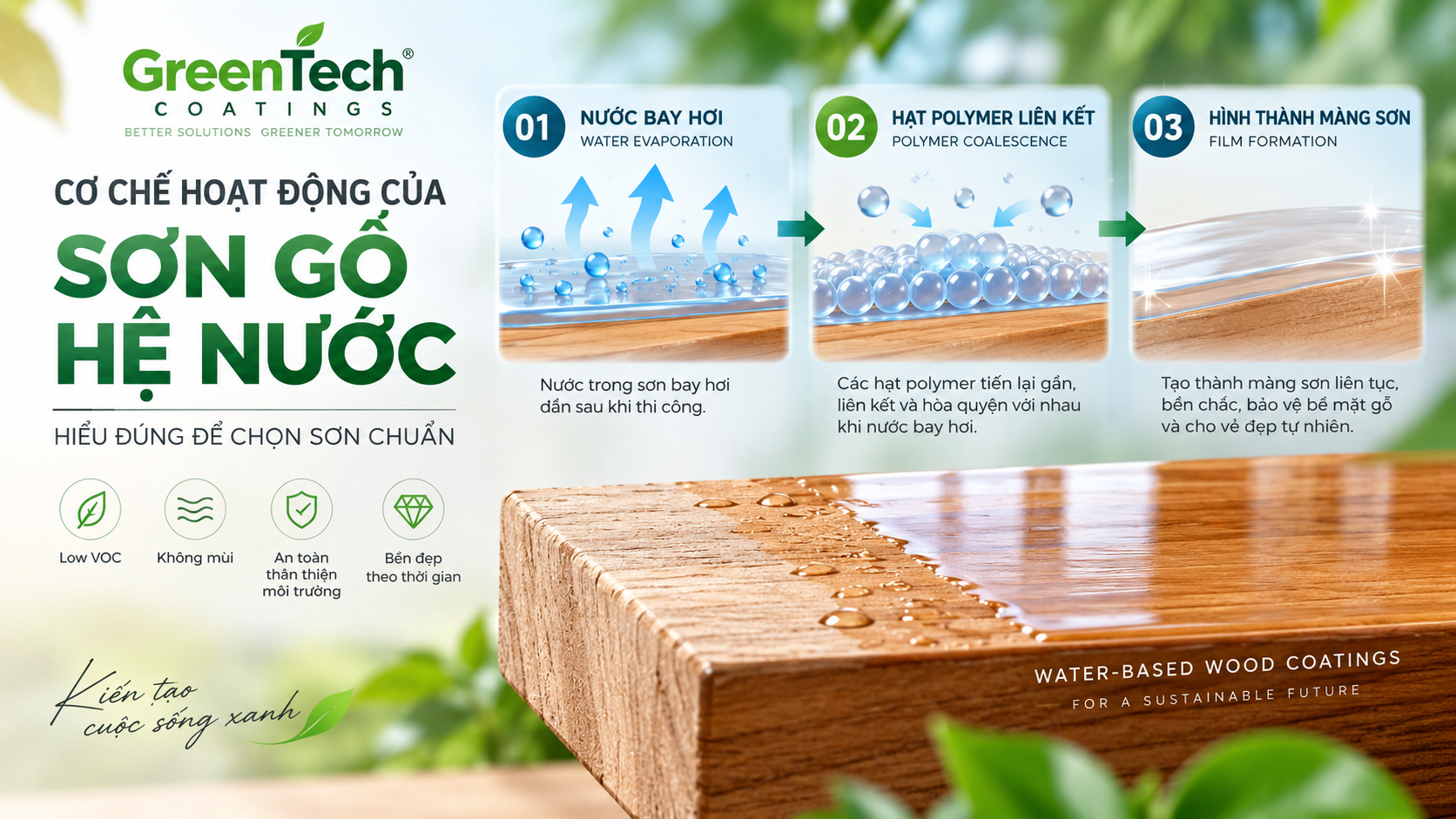 Cơ chế hình thành màng sơn gỗ hệ nước